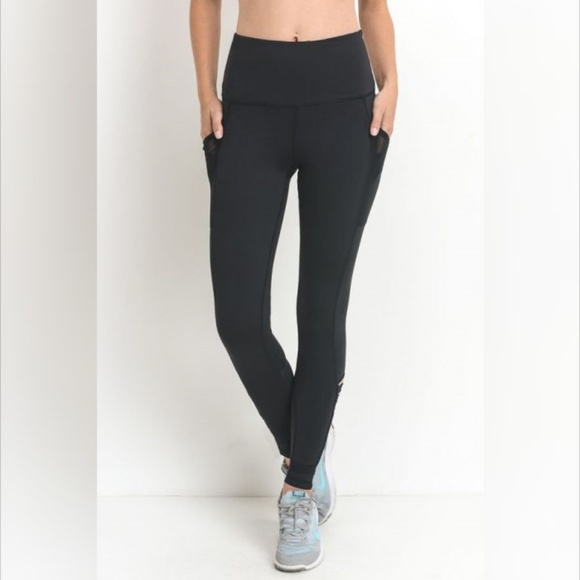 Highwaist Zig Zag Straps Pocket Leggings - Picture 3 of 7